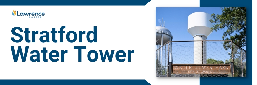 An image showing stratford water tower with text reading "stratford water tower".