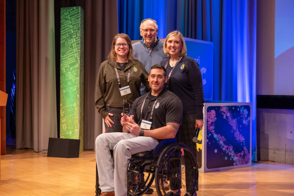 An image of the City of Lawrence team receiving the 2025 GIS Summit Award. 